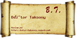 Bátor Taksony névjegykártya